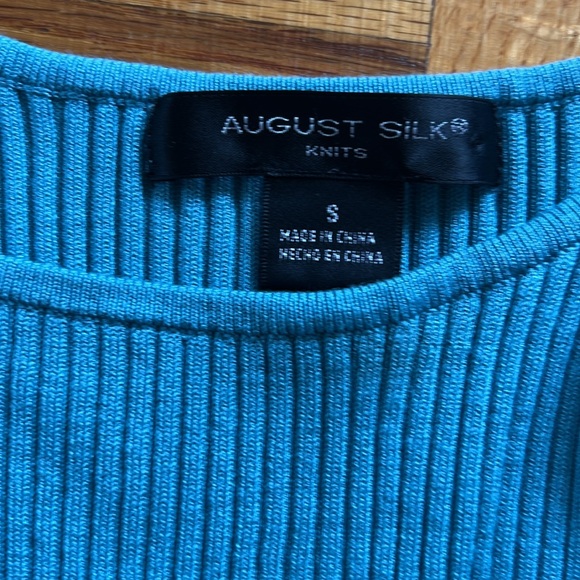 💕August Silk Teal Knit Tank Top with Gold Chain Straps S EUC - Picture 4 of 6